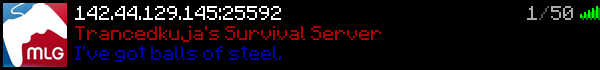 Trancedkuja's Survival Server Minecraft Server Banner