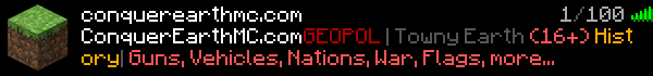ConquerEarthMC Minecraft Server Banner
