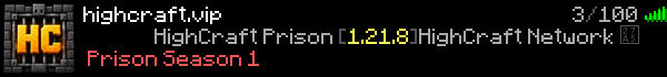 HighCraft Prison Minecraft Server Banner