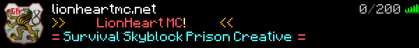 LionHeartMC | Skyblock Minecraft Server Banner