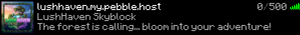 LushHaven Minecraft Server Banner