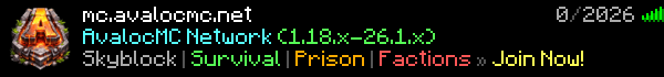 AvalocMC Minecraft Server Banner
