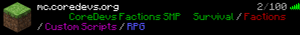 CoreDevs Factions SMP Minecraft Server Banner