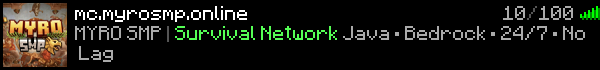 MyroSMP Minecraft Server Banner