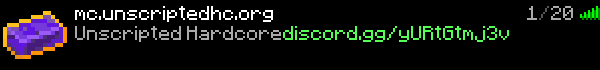 Unscripted Hardcore Minecraft Server Banner