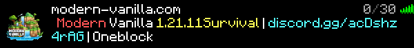 Modern Vanilla Minecraft Server Banner