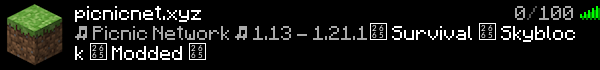 Picnic SMP Minecraft Server Banner