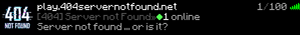 404 Server Not Found Minecraft Server Banner