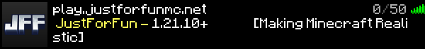 JustForFun Minecraft Server Banner