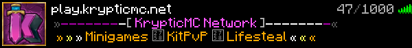 ★ KRYPTICMC ★ Minecraft Server Banner