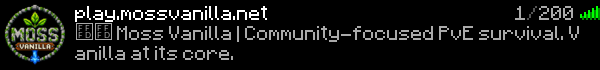 Moss Vanilla Minecraft Server Banner