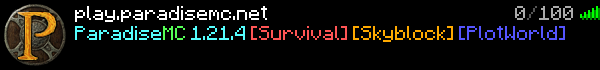 ParadiseMC Minecraft Server Banner