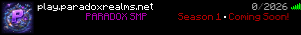 Paradox SMP Minecraft Server Banner
