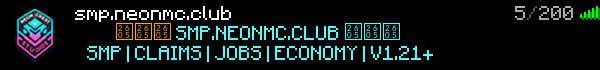 Neon Crest SMP Minecraft Server Banner