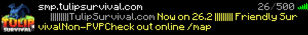 TulipSurvival - Friendly Survival server Minecraft Server Banner