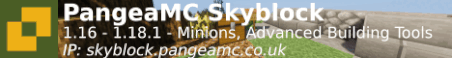 PangeaMC Skyblock Minecraft Server Banner