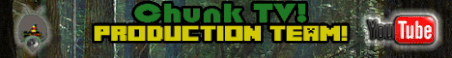 Chunk TV! Production Team! Java / Bedrock Minecraft Server Banner